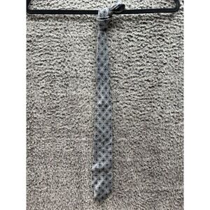 Valentino Cravatte Geometric‎ Pattern All Over Print Silk Necktie Grey